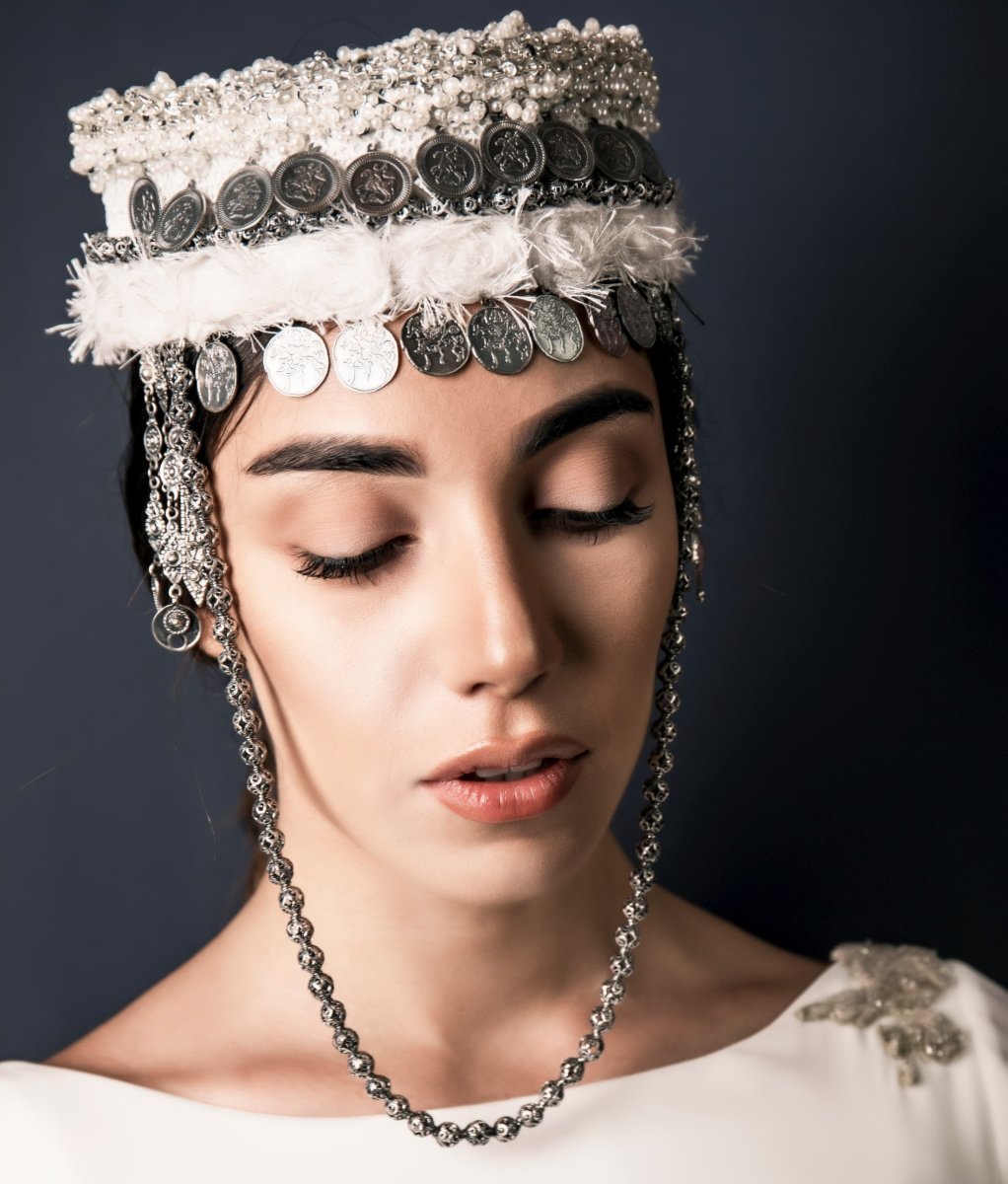silver coin headpiece