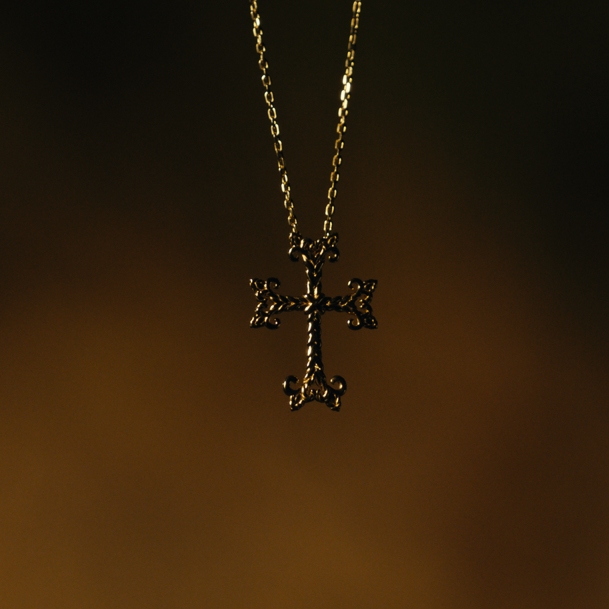 14K Gold Cross Necklace 