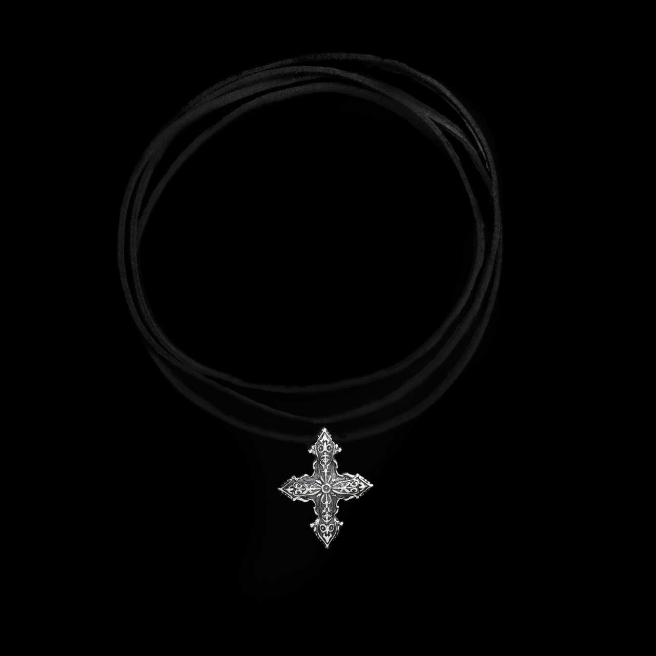 Leather Cross Necklace 