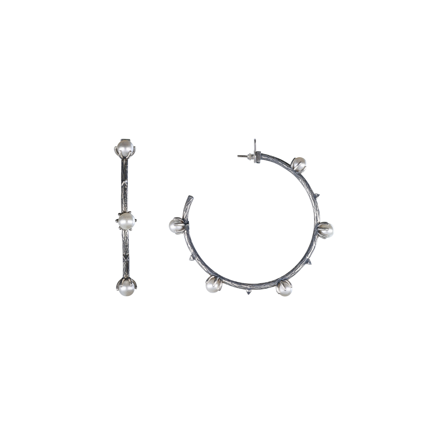 Pearl Hoop Earrings "Bambak"