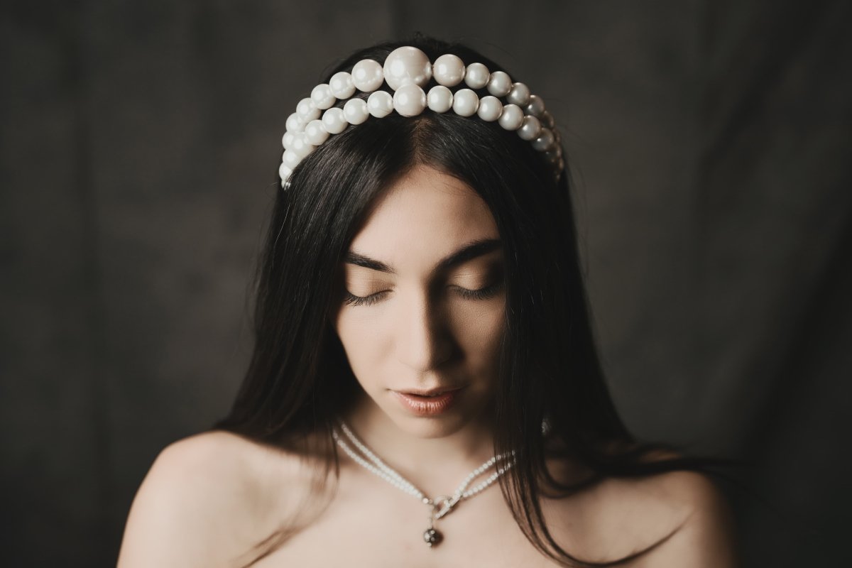 Double-Layered Pearl Headband - Pregomesh
