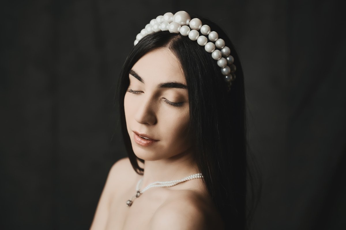 Double-Layered Pearl Headband - Pregomesh